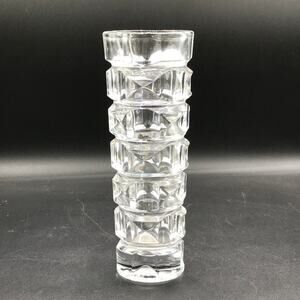 Cristal D'Arques-Durand Ancenis Cubist Facet Vase circa 1970 Arques France 8.5"